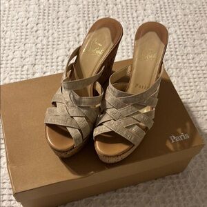 Elegant Beige Wedge Sandals